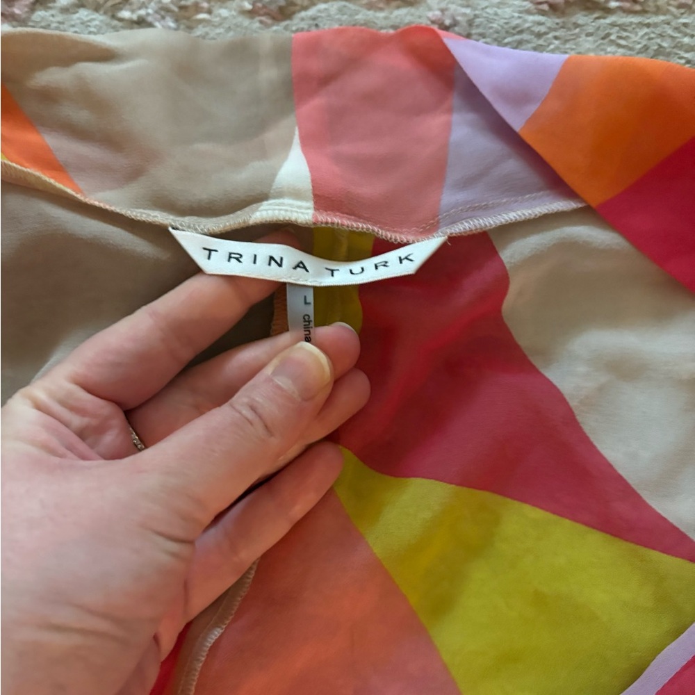 Colorful 100% Silk Trina Turk Wrap - Picture 5 of 8